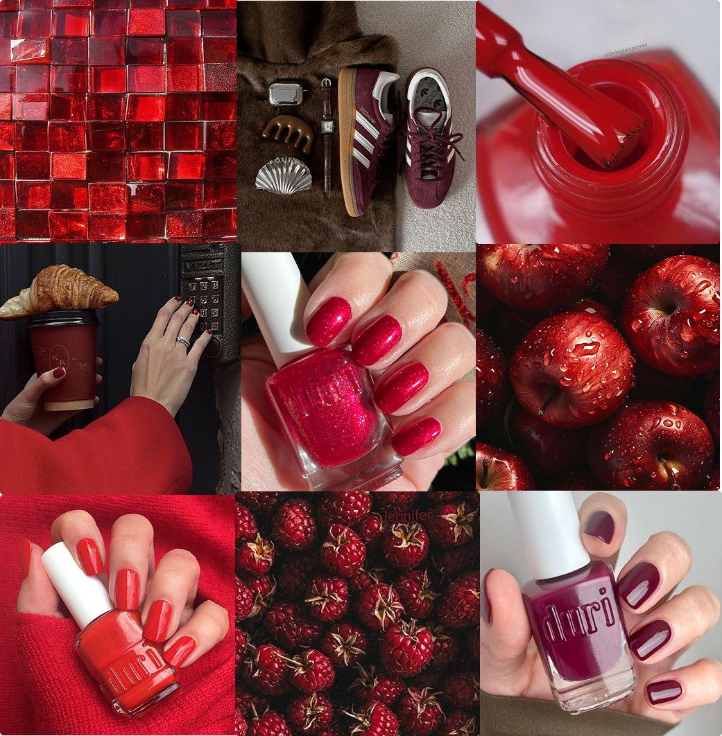 fall nail polish trends, sparkle red nail polish, deep red nail polish, apple red nail polish, burgundy nail polish, deep purple nail polish, eggplant nail polish