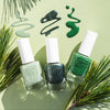 Light Green Nail Polish, Metallic Dark Green Nail Polish, Forrest Green Nail Polish Set, Three Piece Natural Nail Lacquer