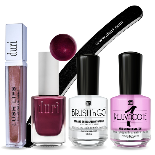 Wine Strong Nails & Lip Plumper Set - Duri Cosmetics