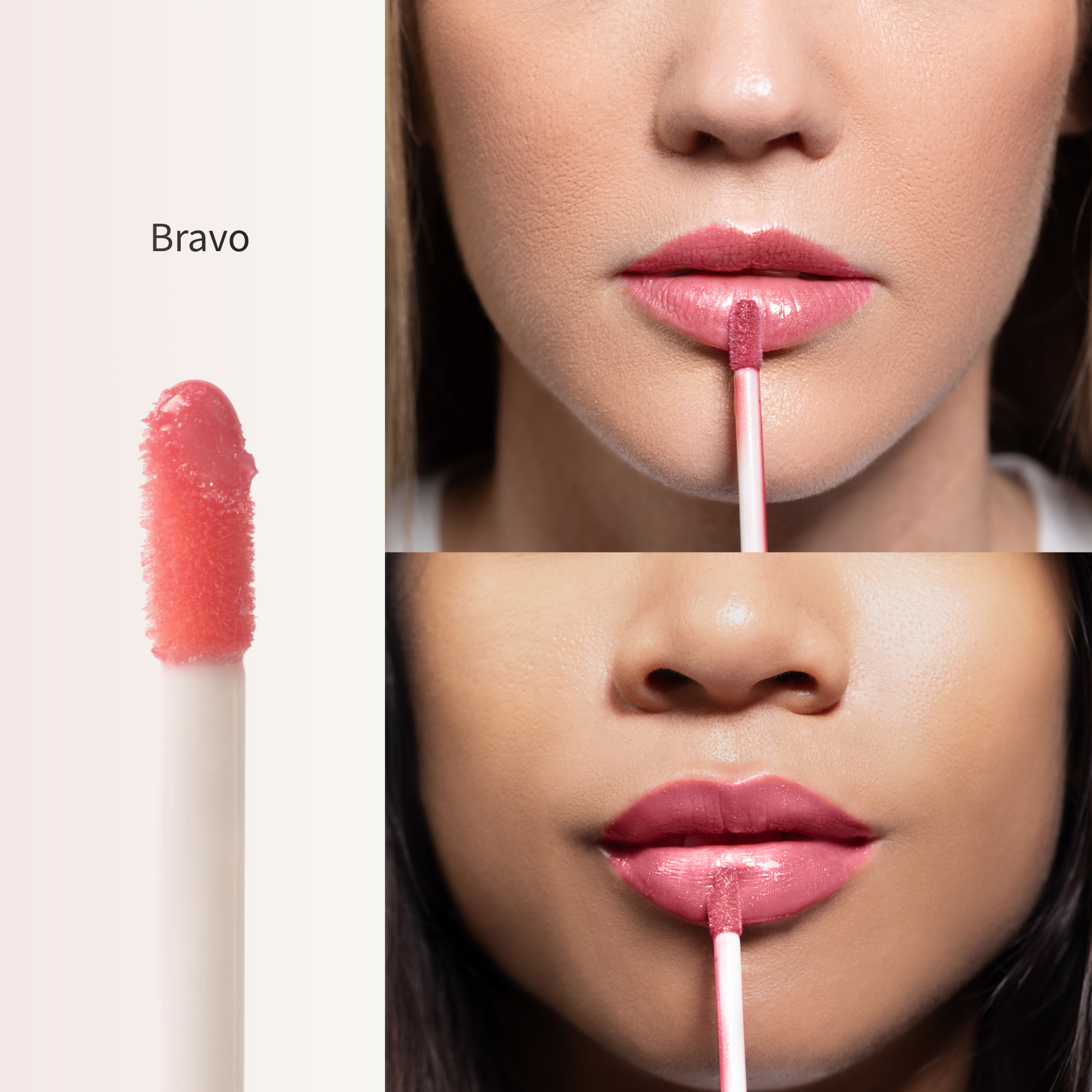 Lip Plumper - Lush Lips Plumping Gloss - Bravo, Buildable Pink Non-Stick Lip Gloss - Duri Cosmetics - long lasting, sustainably made in small batches, made in USA