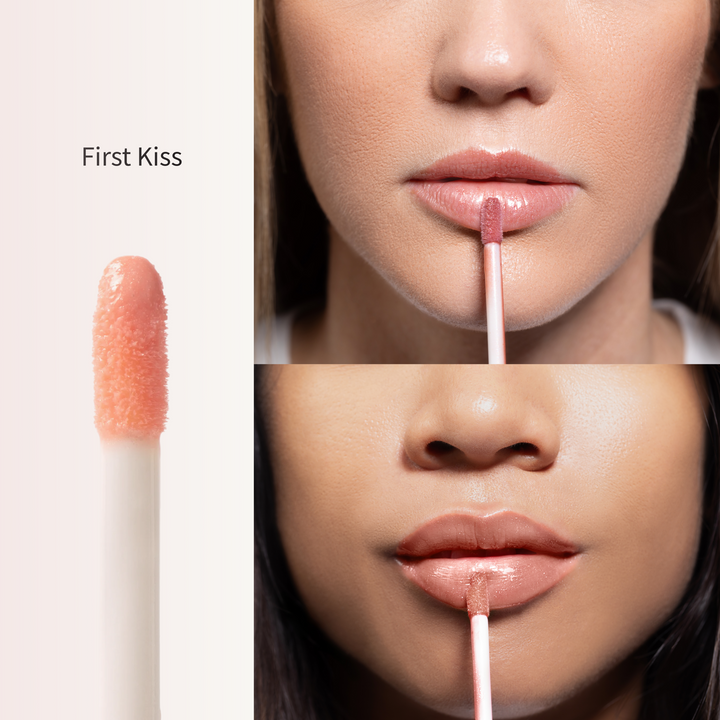 Lip Plumper - Lush Lips Plumping Gloss - First Kiss, Volumizing Buildable Gloss - Duri Cosmetics - long lasting, sustainably made in small batches, made in USA
