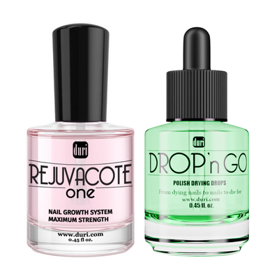 Rejuvacote 1 Original Maximum Strength Nail Growth System + Drop'n Go Quick Drying Drops
