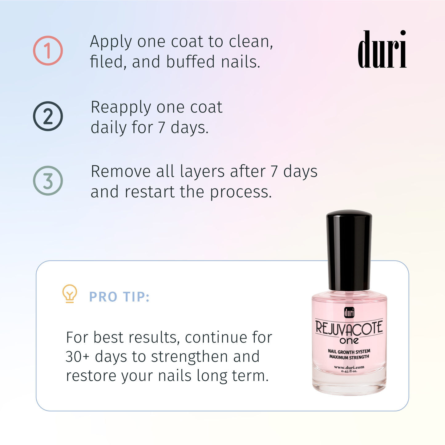 Nail Growth Treatment Polish Top and Base Coat Rejuvacote 1 Original Maximum Strength Nail Growth System, Base and Top Coat - long lasting, sustainably made, made in USA, nail growth, natural nails, trending manicure, nail trend