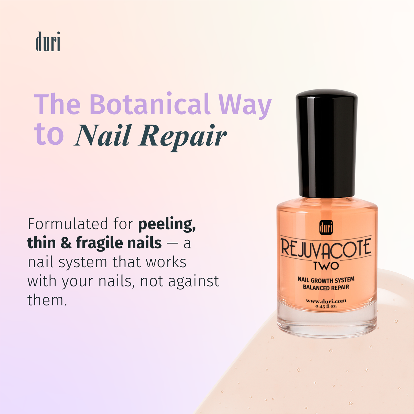 Rejuvacote 2 Nail Growth System, Super sensitive formula, Base and Top Coat, 12 Piece Display