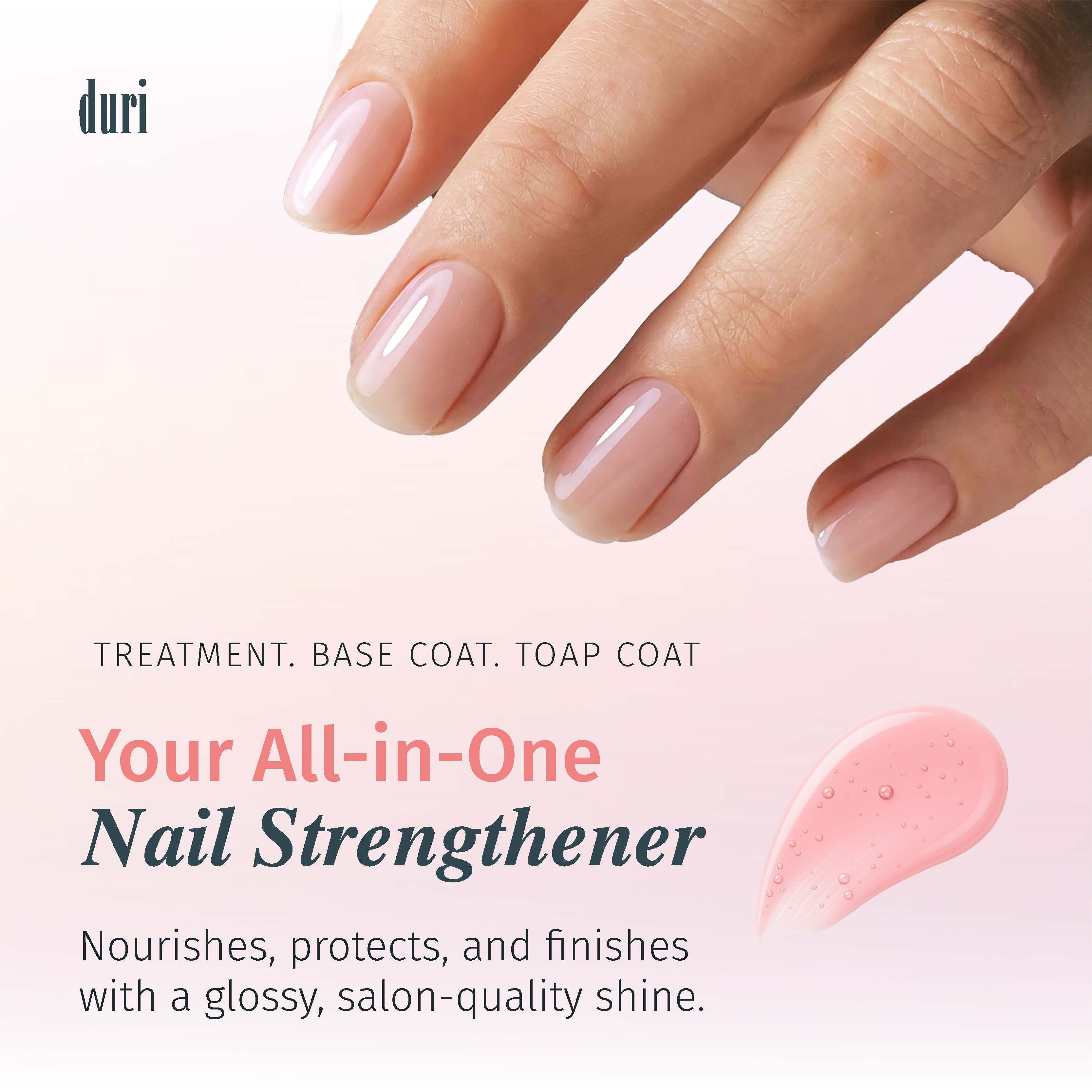 Nail Growth Treatment Polish Top and Base Coat - Rejuvacote 1 Original Maximum Strength Nail Growth System, Base and Top Coat - Duri Cosmetics - long lasting, sustainably made in small batches, made in USA