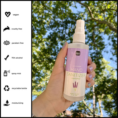[shopify--color-pattern]  - Hand Sanitizer Spray, Lavender 4 ounce (2-pack) - Duri Cosmetics -[shopify--product-benefits]