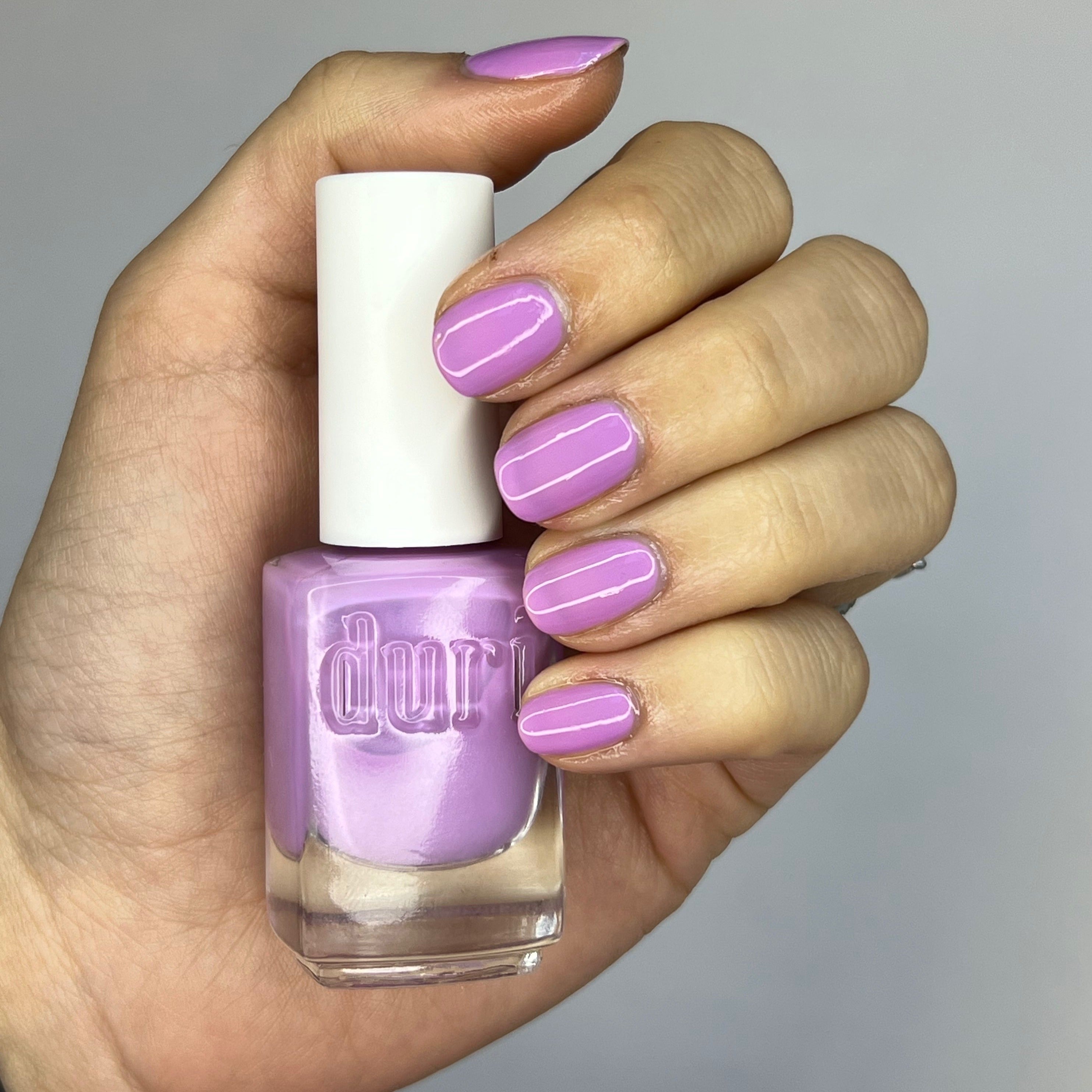 Semi-sheer lavender nail polish by duri cosmetics. 365 Delicious, the coolest color for spring. 