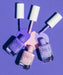 Light pink nail polish, light purple nail polish, and true purple nail polish set. 