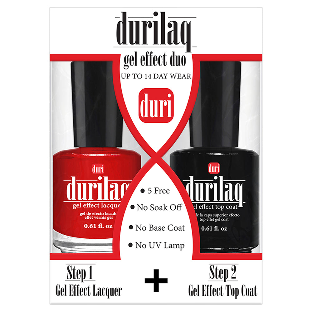 [shopify--color-pattern] Durilaq - Bold Red Gel Effect Lacquer & Lip Plumper Set - Duri Cosmetics -[shopify--product-benefits]