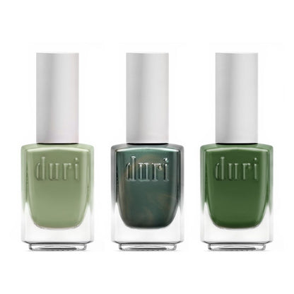 [shopify--color-pattern] Nail Polish - Down to Earth Trio, 3 Piece Gift Set, Green Nail Polish - Duri Cosmetics -[shopify--product-benefits]
