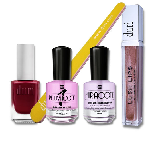 [shopify--color-pattern] Manicure Kits - Rouge Perfect Nails & Plum Lip Plumper Set - Duri Cosmetics -[shopify--product-benefits]