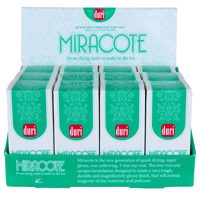 Miracote Quick Dry Through Top Coat, 12 Pieces Display - Duri Cosmetics