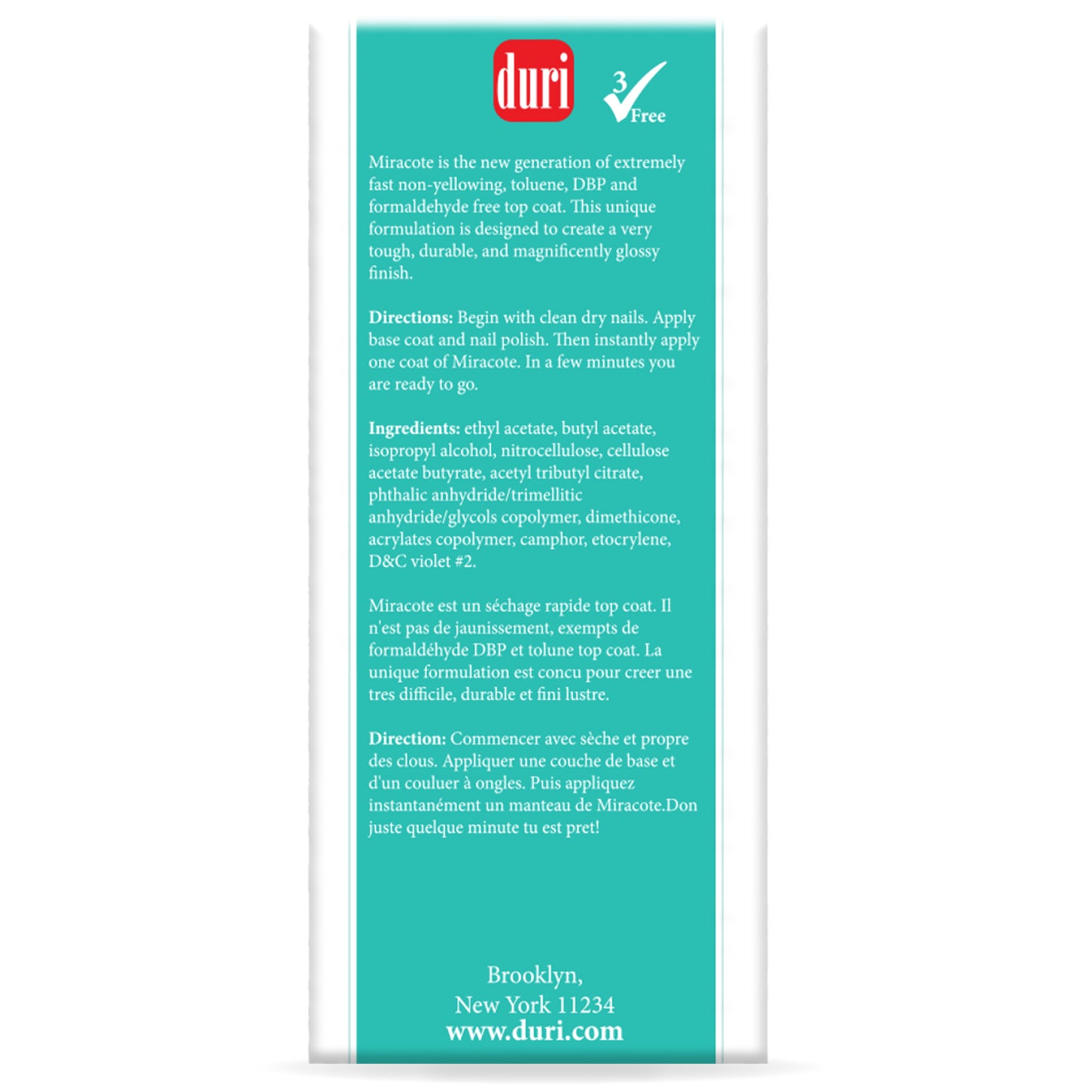 Miracote Quick Dry Through Top Coat, 12 Pieces Display - Duri Cosmetics