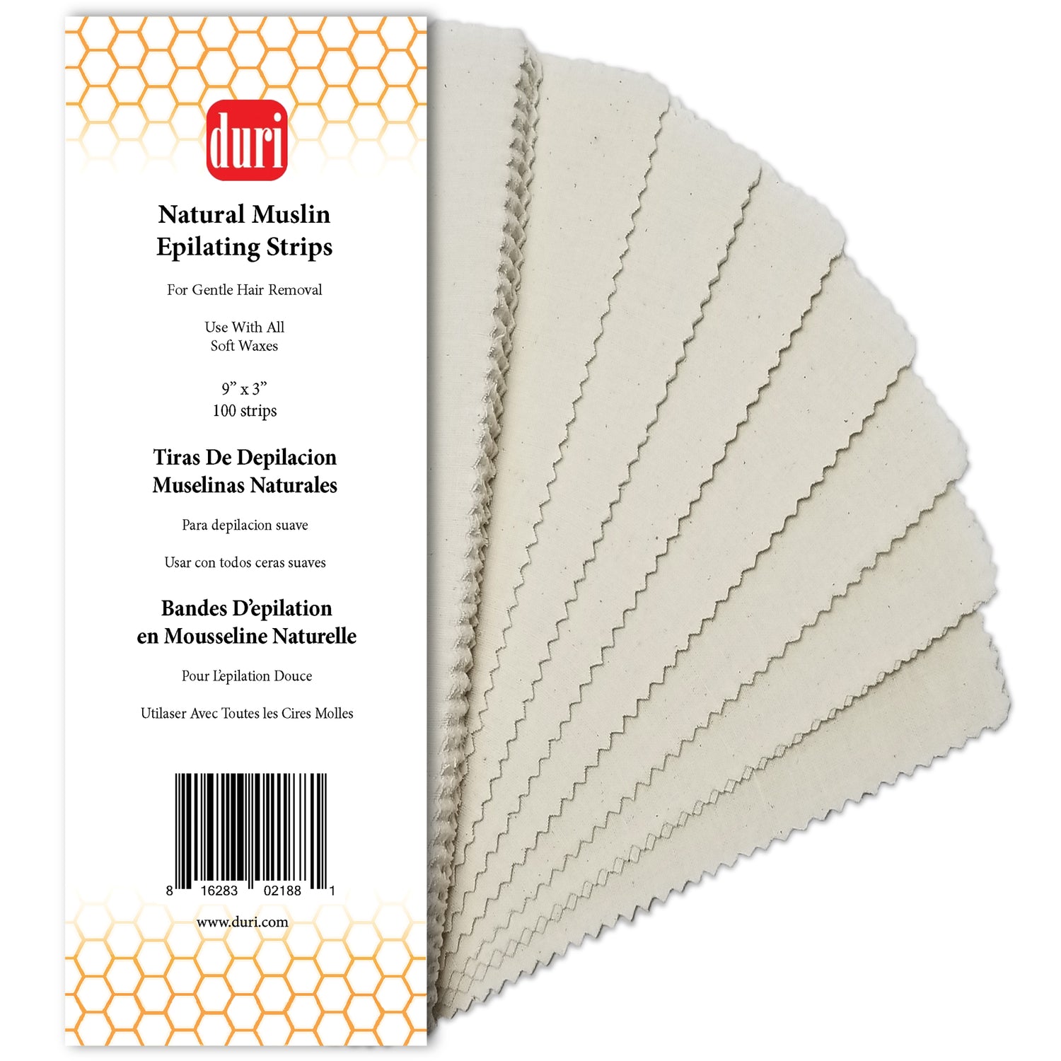 [shopify--color-pattern] Wax - Natural Muslin Epilating Strips - Duri Cosmetics -[shopify--product-benefits]