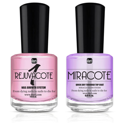 Rejuvacote 1 Original Maximum Strength Nail Growth System + Miracote Quick Dry Through Top Coat