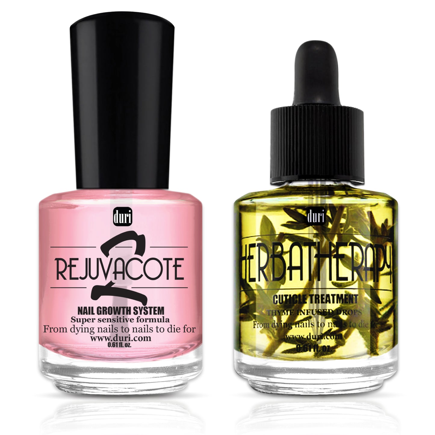 [shopify--color-pattern] Nail Care - Rejuvacote 2 Nail Growth Base & Top Coat Nail Polish System + Herbatherapy Cuticle Treatment Drops - Duri Cosmetics -[shopify--product-benefits]