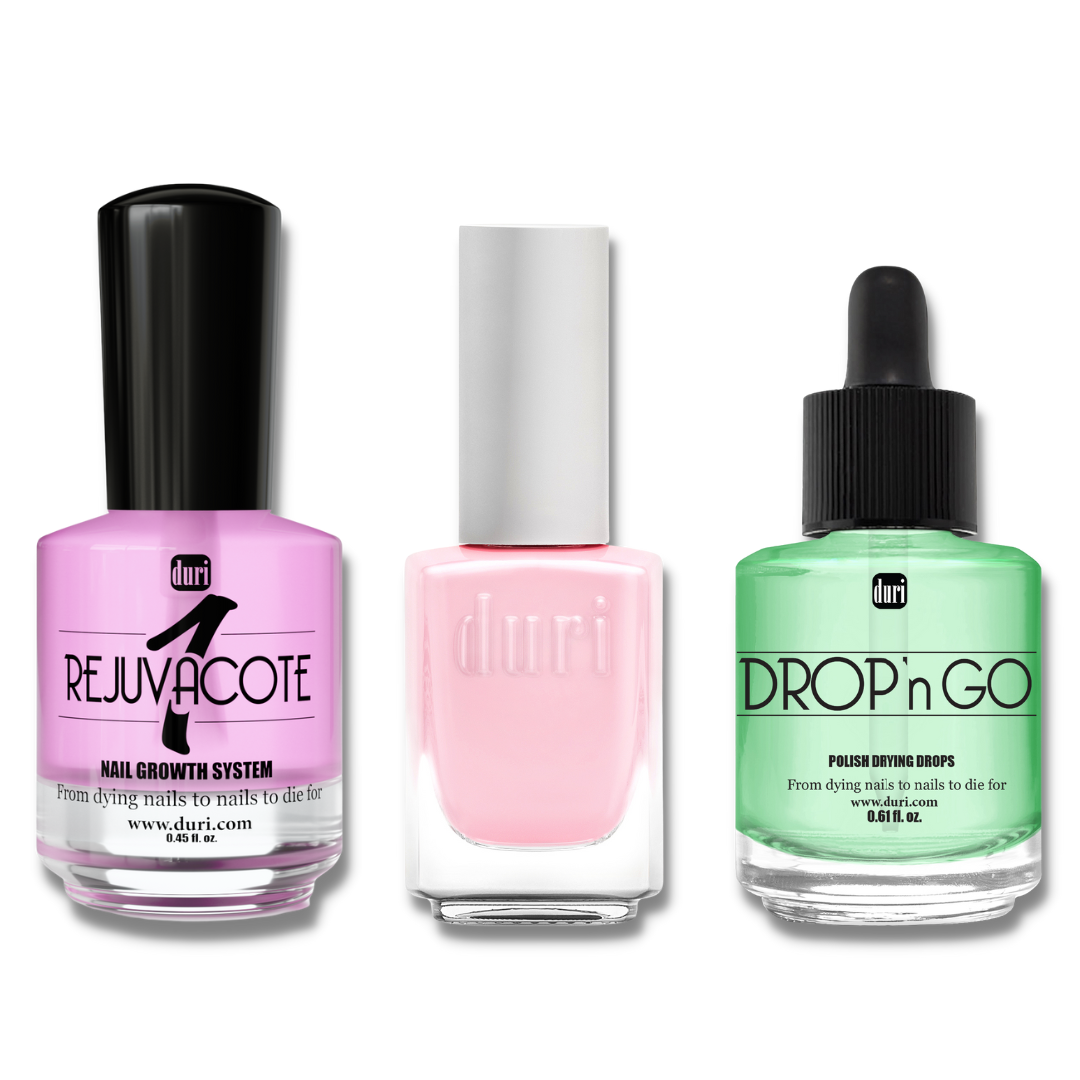 Pretty in Pink Polish & Nail Strengthening Polish Travel Set - Duri Cosmetics